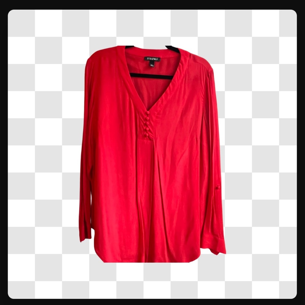 Pretty red blouse, size large, new without tags.